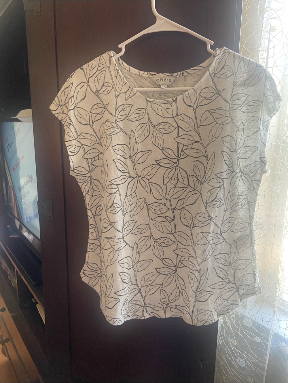 Orvis Cream Short-Sleeve Leaf-Print Tee